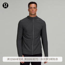 lululemon 丨Surge Warm 男士拉链连帽衫 LM3DBZS 杂色石墨灰/黑 S
