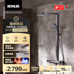 科勒 SH30E 恒温雨神2.0 墨影灰 花洒套装