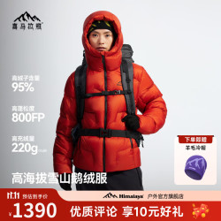 喜马拉雅 玉龙2.0鹅绒服800蓬95绒-20°C雪山攀登专业户外防风羽绒服 绯影红 2.0新款800蓬95鹅绒-20°C XS 充绒量179g