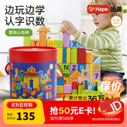 Hape E8402 益智积木 桶装 80颗粒