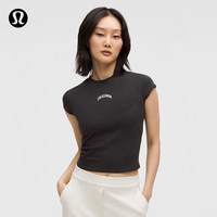移动端：lululemon 女士棉混纺短款短袖 T 恤 *学院风丨lululemon丨LW3IX2S