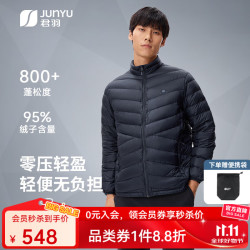 君羽 户外800蓬羽绒服男女短款90白鹅绒秋冬时尚轻薄鹅绒服52021 男款—宝蓝 XL XL 男150-170斤/女115-125斤