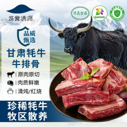 务实清源 甘肃牦牛肉 原切牛肋排净重3斤 国产牛排骨生鲜火锅清真 源头直发
