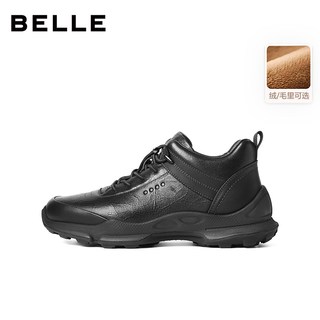 百丽 8ZR01DD5 真牛皮加绒 男士休闲鞋