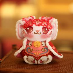 阿卡手工 大展宏图 刺绣材料包 颜色分类：大展红兔-仙女兔材料包