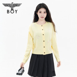 BOY LONDON BOYLONDON圆领针织刺绣短开衫毛衫26秋冬女外套W64903