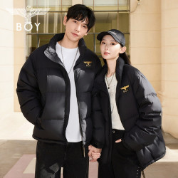 BOY LONDON BOYLONDON黑色立领保暖短款90绒羽绒服26年秋冬N28903