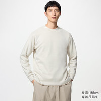 优衣库 486111 柔软针织摇粒绒 乳白色 S 圆领套头衫