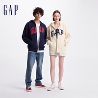 Gap 盖璞 碳素磨毛字母logo连帽抓绒卫衣 米色 3XL