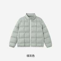 英氏 儿童羽绒服冬季保暖  绿灰色 120 cm