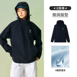 骆驼 轻薄外套女秋季2026新款通勤户外防风休闲运动黑色情侣夹克女