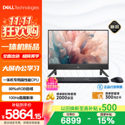 戴尔 灵越 新款 高端一体机台式电脑(13代i5 16G 512G)曜石黑 23.8英寸 100Hz 办公学习机