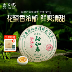 勐昌號 普洱茶勐知春生茶云南勐海生普357g 紧压茶饼茶自己喝的口粮茶叶
