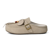 Clarks Vinara Bay秋冬新款勃肯鞋穆勒半拖百搭复古包头拖鞋女 灰色