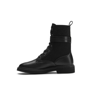 Clarks Splend系列 交叉绑带骑士马丁靴 黑色 39.5