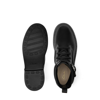 Clarks Splend系列 交叉绑带骑士马丁靴 黑色 39.5