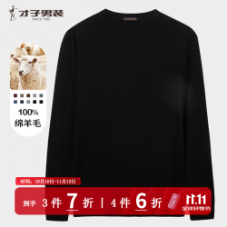才子 100%纯羊毛轻柔保暖针织衫