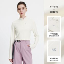 navigare 意大利小帆船半开领长袖T恤女秋季新款修身运动风体恤衫
