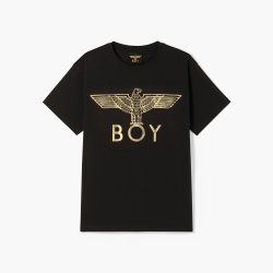 BOY LONDON BOYLONDON夏季男女同款烫金潮牌短袖翅膀T恤N01906