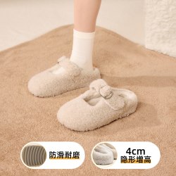 奥康 女鞋2026冬季新款羊羔毛包头棉鞋居家保暖外穿毛绒棉拖鞋
