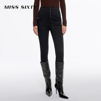 移动端：MISS SIXTY 复合绒牛仔裤女小脚铅笔四扣高腰加绒裤子百搭休闲通勤