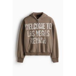 H&M HM男装卫衣2026印花连帽美式字母加绒重磅拉绒内里上衣1337857