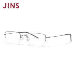JINS 钛框架轻量窄方形半框近视眼镜男女可加配镜片UTN25S079
