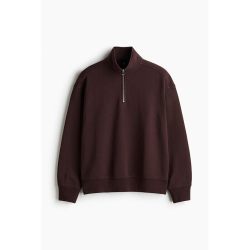 H&M HM男装卫衣半拉链加绒宽松美式慵懒外套拉绒内里秋季上衣1245648