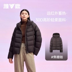 雅鹿 短款羽绒服女26新款冬季零压防风保暖外套