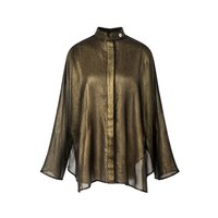 移动端、88VIP：涂月 东方美学 鎏金光泽立领衬衫 薄纱微透宽松廓形上衣