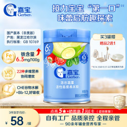 嘉宝 婴幼儿米粉混合蔬菜加铁加DHA加益生菌米粉宝宝辅食米糊250g 6月+