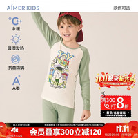 爱慕 儿童（AIMER KIDS）小暖气玩具总动员IP中暖秋衣秋裤保暖套装吸湿发热巴斯光年 130