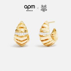 APM Monaco 金黄色Rayon de Soleil耳环耳钉耳饰 礼物