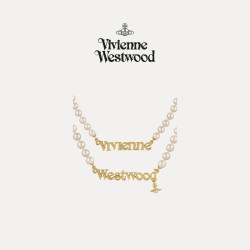 Vivienne Westwood 西太后AMELIA仿珍珠金色字母项链
