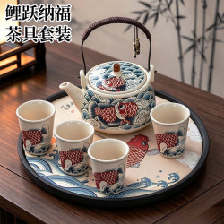 梦庭 茶具套装 整套茶具泡茶器全套泡茶壶办公室茶具带茶盘一壶四杯