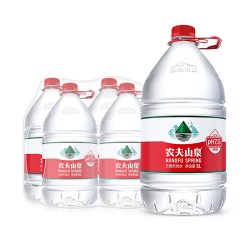 农夫山泉 6升桶装水6L*4桶整箱家庭大瓶饮用水泡茶非5升天然矿泉水