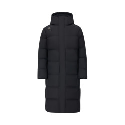 迪桑特 SKI STYLE系列鹅绒防泼水HEAT NAVI锁温保暖经典男士长款羽绒服 BK-黑色 S (165/88A)