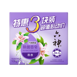 六神 百合精华香皂108g*3(洗手皂 洗脸皂 新老款随机发)