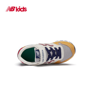 new balance 时尚拼接 儿童运动鞋  灰色/土黄/深蓝 35 脚长21cm