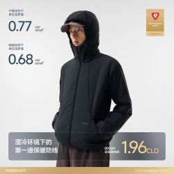 白迹 金标P棉棉服 连帽保暖外套