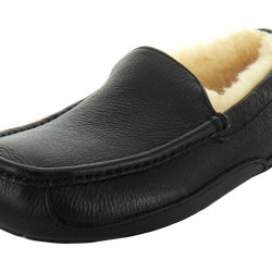 UGG 男性 Ascot 拖鞋 Black Leather 尺码12