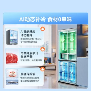 容声 BCD-500Q30CZLBP IPD主动净化 珠华白 500L 十字四门冰箱