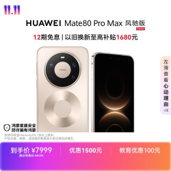 华为 Mate 80 Pro Max 风驰版 手机 16GB+512GB 极昼金