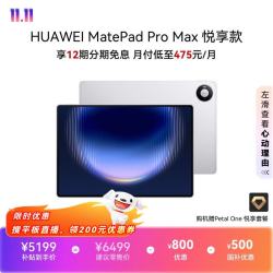 华为 MatePad Pro Max 13.2英寸 3K OLED屏 12GB+256GB 皓月银 平板电脑