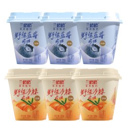 兰格格 草原酸奶野生蓝莓/沙棘味低温内蒙酸奶300g*6 0蔗糖