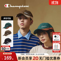 Champion 冠军 灯芯绒拼色棒球帽 深绿色