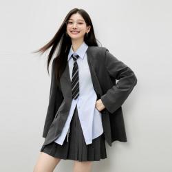 秋水伊人 西装套装女学院风2026秋新款巨好看一整套