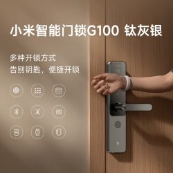 小米 智能门锁G100钛灰银家用指纹锁密码C级锁芯防盗门锁全自动锁