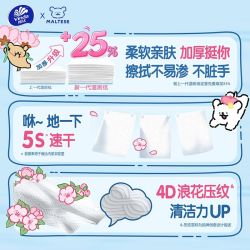维达 红山茶花精华湿厕纸&线条小狗80片M码