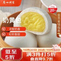 广州酒家 奶黄包750g 20个 早餐半成品广式早茶点心包子速食面点